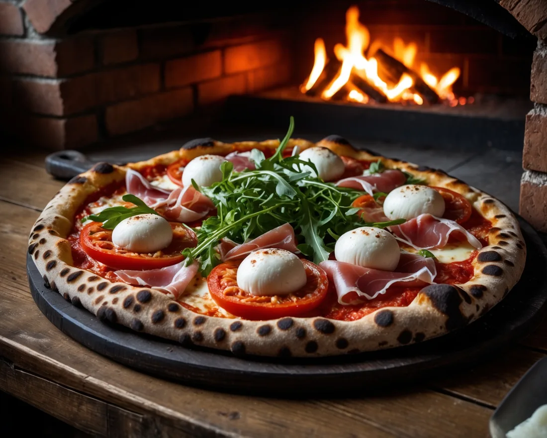 Pizza Dantesca al horno de leña